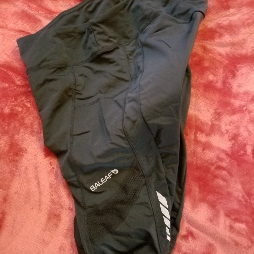 Baleaf Cycling Shorts Men's XLarge Padded UPF 50+ Side Pockets Black NWT